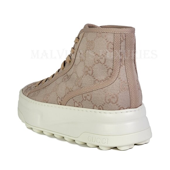 GUCCI SNEAKERS TENNIS 1977 GG SUPREME LOGO CANVAS SHOES  sz 39.5 9.5 US - Picture 5 of 14